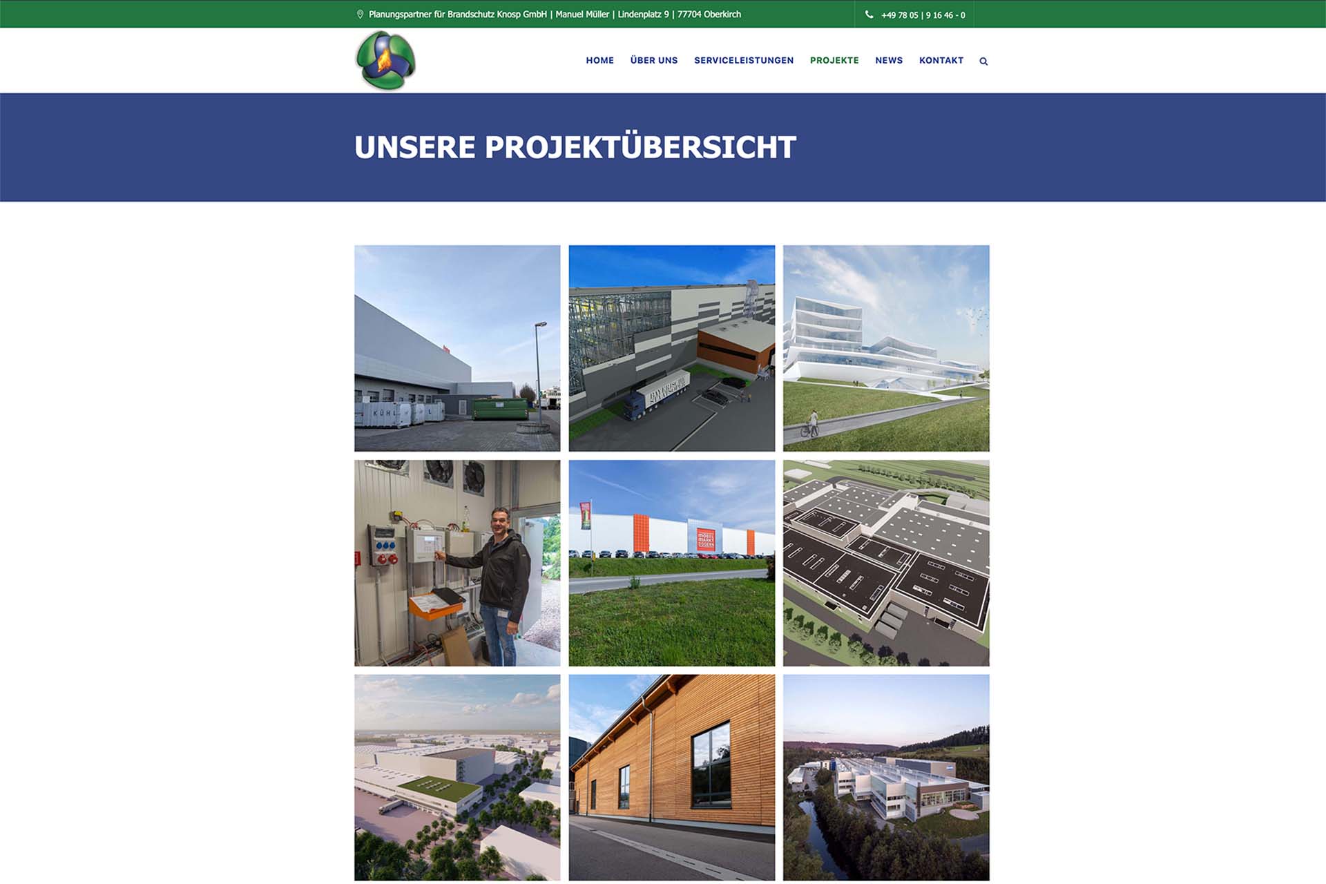 Projektübersicht der Planungspartner für Brandschutz Knosp GmbH